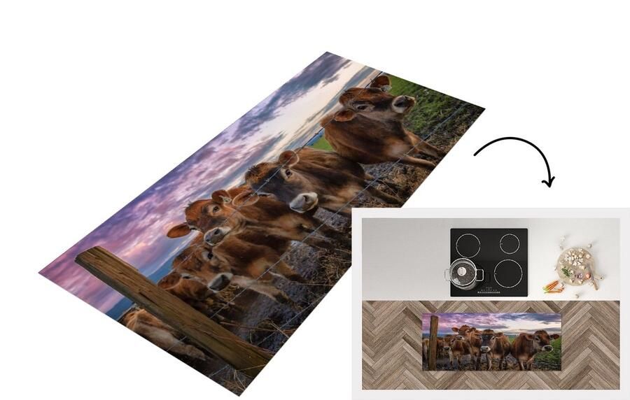 KitchenYeah Keukenloper Loper keuken Koe Dieren Koeien 120x50 cm Keukenloper vinyl
