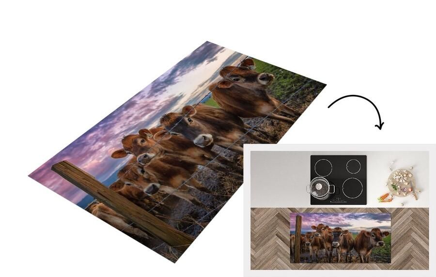 KitchenYeah Keukenloper Loper keuken Koe Dieren Koeien 120x60 cm Keukenloper vinyl