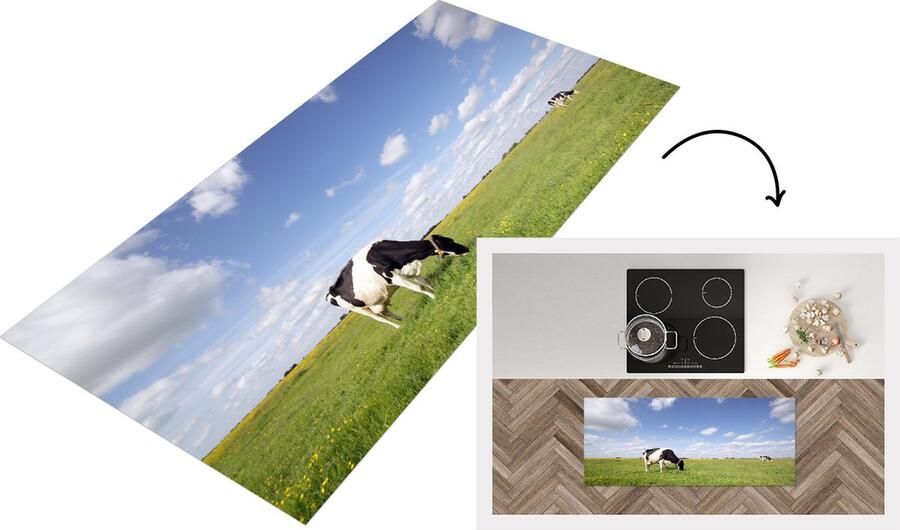 KitchenYeah Keukenloper Loper keuken Koe Gras Nederland Dieren 120x50 cm Keukenloper vinyl