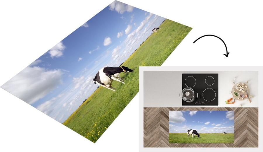 KitchenYeah Keukenloper Loper keuken Koe Gras Nederland Dieren 120x60 cm Keukenloper vinyl