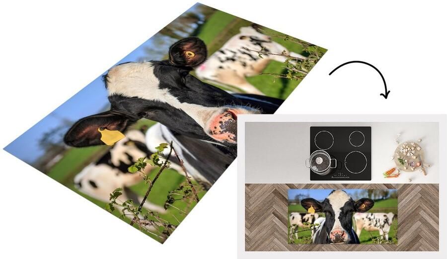 KitchenYeah Keukenloper Loper keuken Koeien Hek Gras Dieren 120x60 cm Keukenloper vinyl