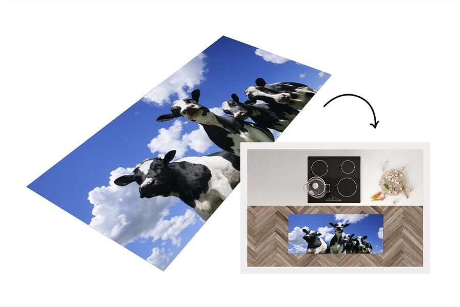 KitchenYeah Keukenloper Loper keuken Koeien Lucht Dieren 120x50 cm Keukenloper vinyl