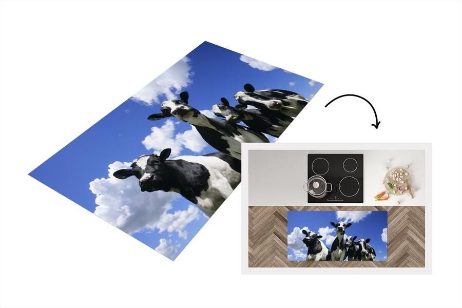 KitchenYeah Keukenloper Loper keuken Koeien Lucht Dieren 120x60 cm Keukenloper vinyl