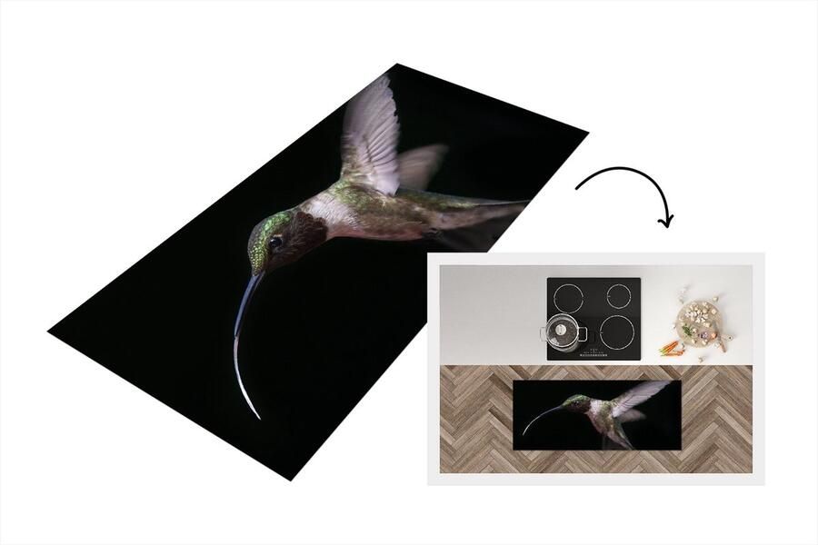 KitchenYeah Keukenloper Loper keuken Kolibrie Vogel Veren 120x50 cm Keukenloper vinyl