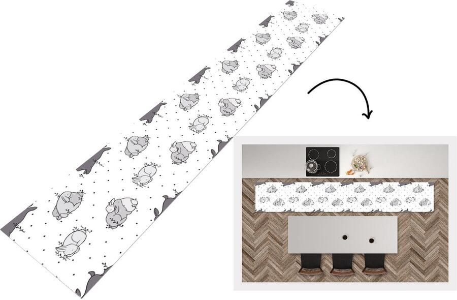 KitchenYeah Keukenloper Keukenmat Konijnen Dieren Slaap Kinderen Patronen 360x60 cm Keuken vloerkleed