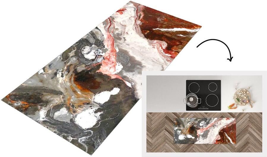 KitchenYeah Keukenloper Loper keuken Kristal Regenboog Graniet 120x50 cm Keukenloper vinyl