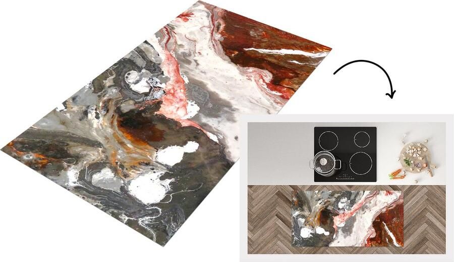 KitchenYeah Keukenloper Loper keuken Kristal Regenboog Graniet 120x60 cm Keukenloper vinyl