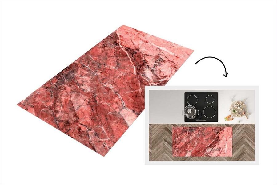 KitchenYeah Keukenloper Loper keuken Kristallen Rood Graniet Roze 120x60 cm Keukenloper vinyl