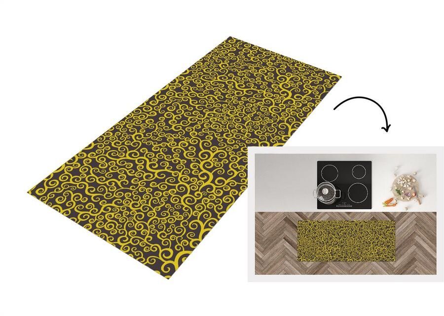 KitchenYeah Keukenloper Loper keuken Krul Art nouveau Patronen 120x50 cm Keukenloper vinyl