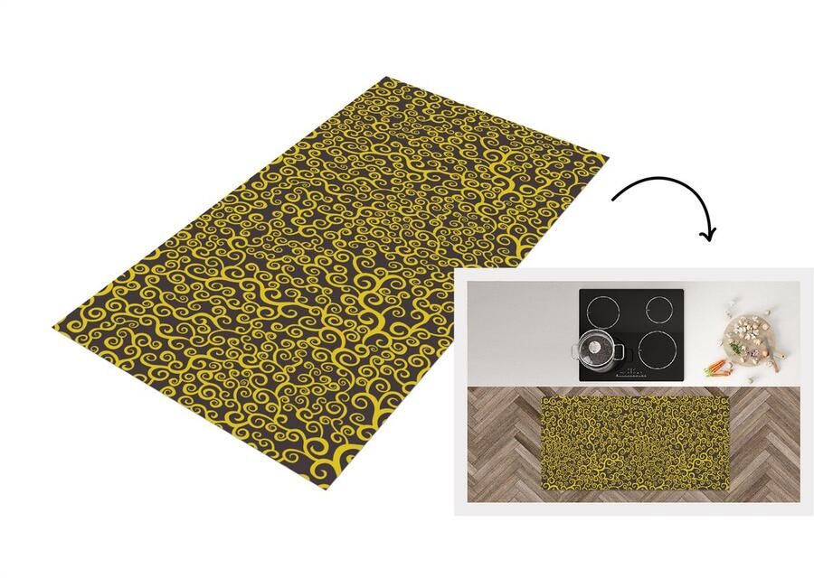 KitchenYeah Keukenloper Loper keuken Krul Art nouveau Patronen 120x60 cm Keukenloper vinyl