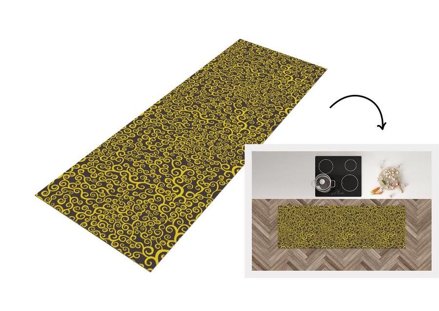 KitchenYeah Keukenloper Loper keuken Krul Art nouveau Patronen 150x50 cm Keukenloper vinyl