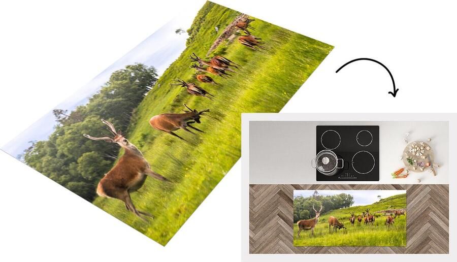 KitchenYeah Keukenloper Loper keuken Kudde herten op Jura 120x60 cm Keukenloper vinyl