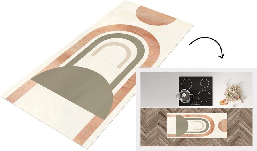 KitchenYeah Keukenloper Loper keuken Kunst Abstract Roze 120x50 cm Keukenloper vinyl