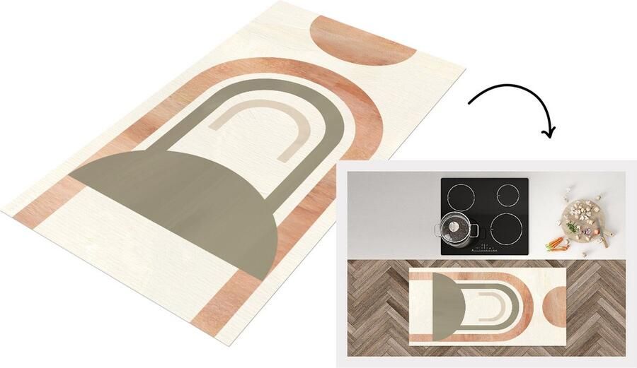 KitchenYeah Keukenloper Loper keuken Kunst Abstract Roze 120x60 cm Keukenloper vinyl