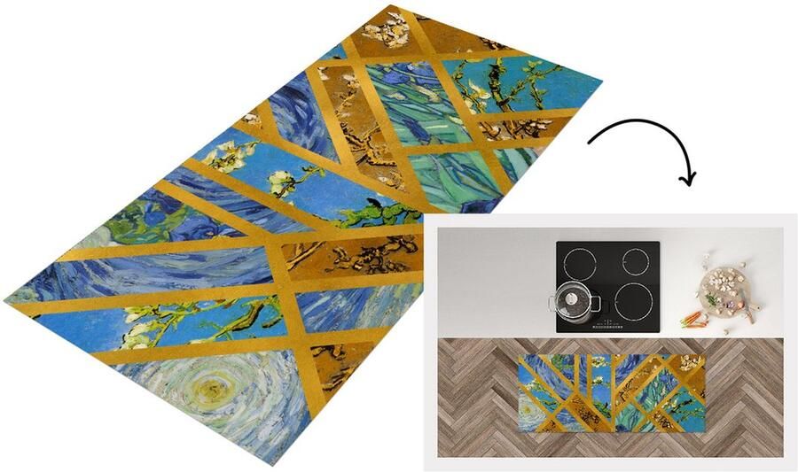 KitchenYeah Keukenloper Loper keuken Kunst Van Gogh Luxe 120x50 cm Keukenloper vinyl
