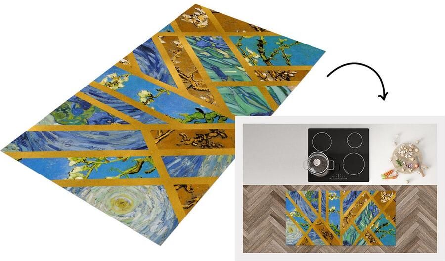 KitchenYeah Keukenloper Loper keuken Kunst Van Gogh Luxe 120x60 cm Keukenloper vinyl
