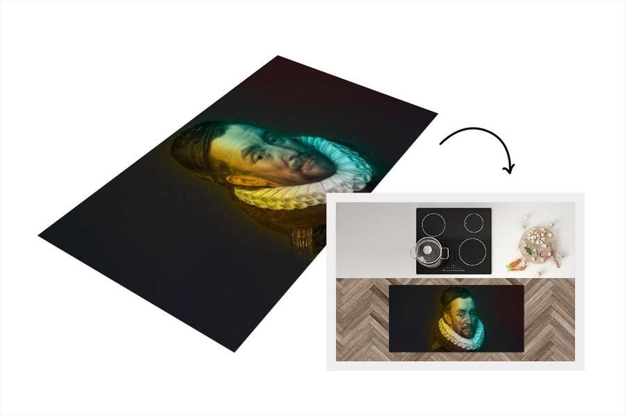 KitchenYeah Keukenloper Loper keuken Kunst Willem van Oranje Regenboog 120x60 cm Keukenloper vinyl