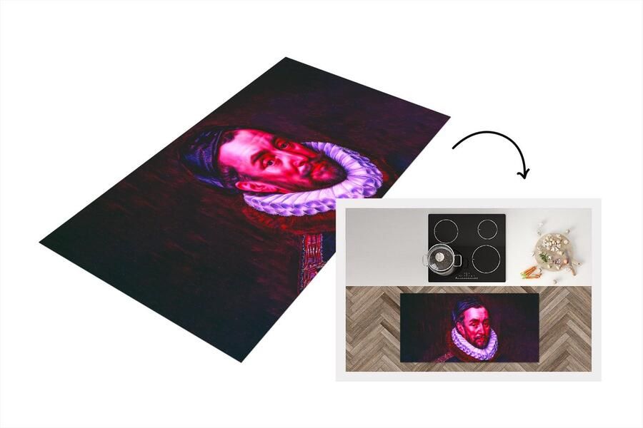 KitchenYeah Keukenloper Loper keuken Kunst Willem van Oranje Roze 120x60 cm Keukenloper vinyl