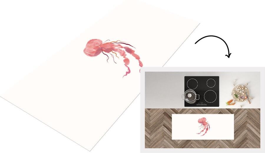 KitchenYeah Keukenloper Loper keuken Kwal Pastel Roze 120x50 cm Keukenloper vinyl