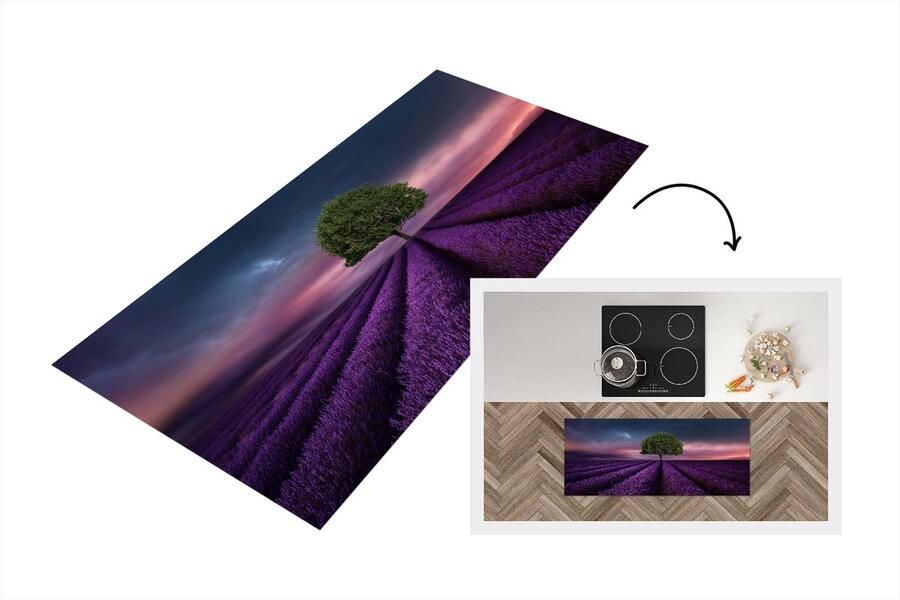 KitchenYeah Keukenloper Loper keuken Lavendel Boom Paars 120x50 cm Keukenloper vinyl