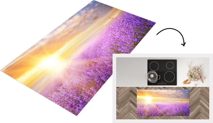 KitchenYeah Keukenloper Loper keuken Lavendel Zon Lucht Natuur 120x60 cm Keukenloper vinyl