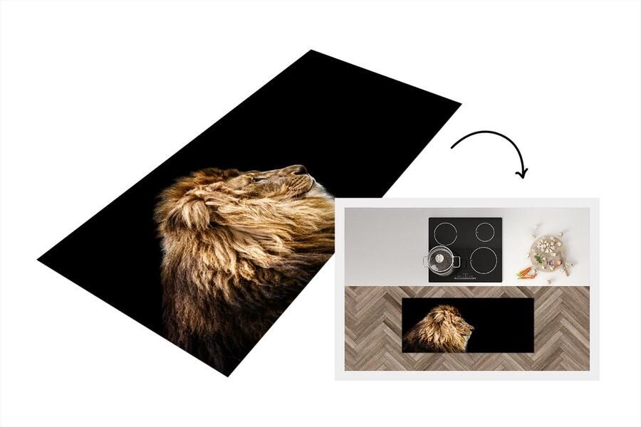 KitchenYeah Keukenloper Loper keuken Leeuwen Profiel Bruin 120x50 cm Keukenloper vinyl