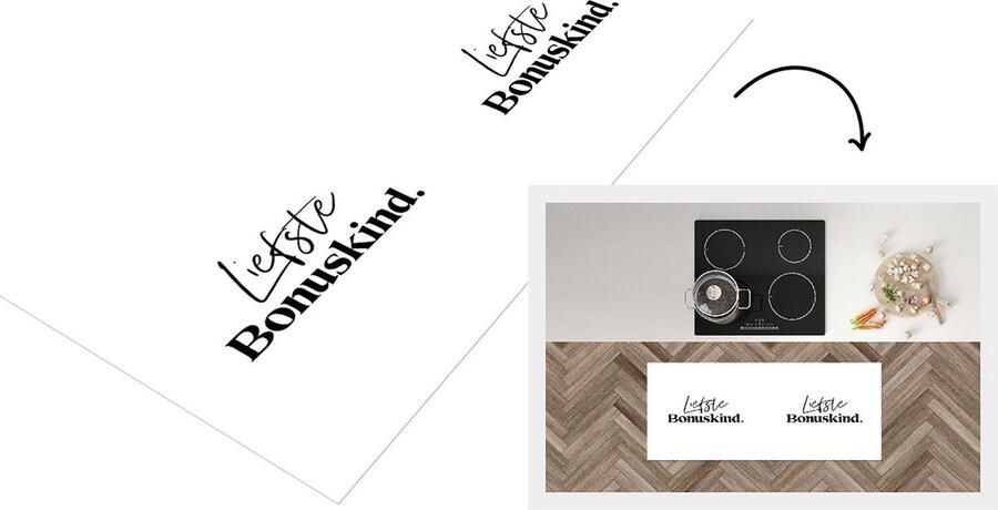 KitchenYeah Keukenloper Loper keuken Lief Bonus kind Quotes Liefste Bonuskind Cadeautje Spreuken Quotes 120x50 cm Keukenloper vinyl