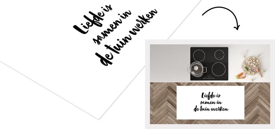KitchenYeah Keukenloper Loper keuken Liefde is samen in de tuin werken Tekst Quotes Liefde Tuinieren 120x60 cm Keukenloper vinyl