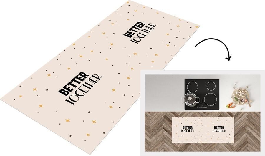 KitchenYeah Keukenloper Loper keuken Liefde Quotes Relatie Better together Spreuken 120x50 cm Keukenloper vinyl