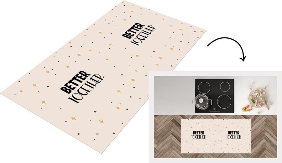 KitchenYeah Keukenloper Loper keuken Liefde Quotes Relatie Better together Spreuken 120x60 cm Keukenloper vinyl