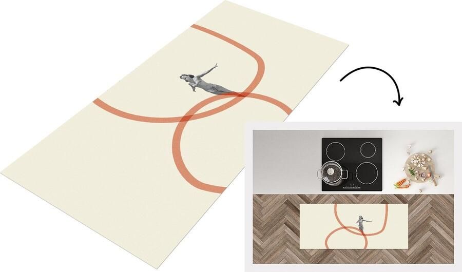 KitchenYeah Keukenloper Loper keuken Liefde Vintage Koppel Design 120x50 cm Keukenloper vinyl