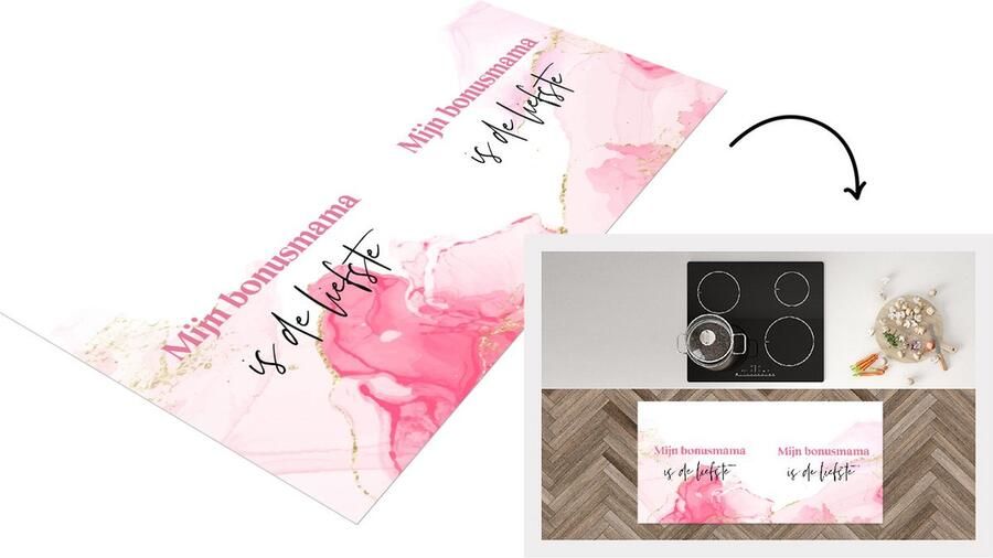 KitchenYeah Keukenloper Loper keuken Liefste Bonusmama Mijn bonusmama is de liefste Quote 120x60 cm Keukenloper vinyl