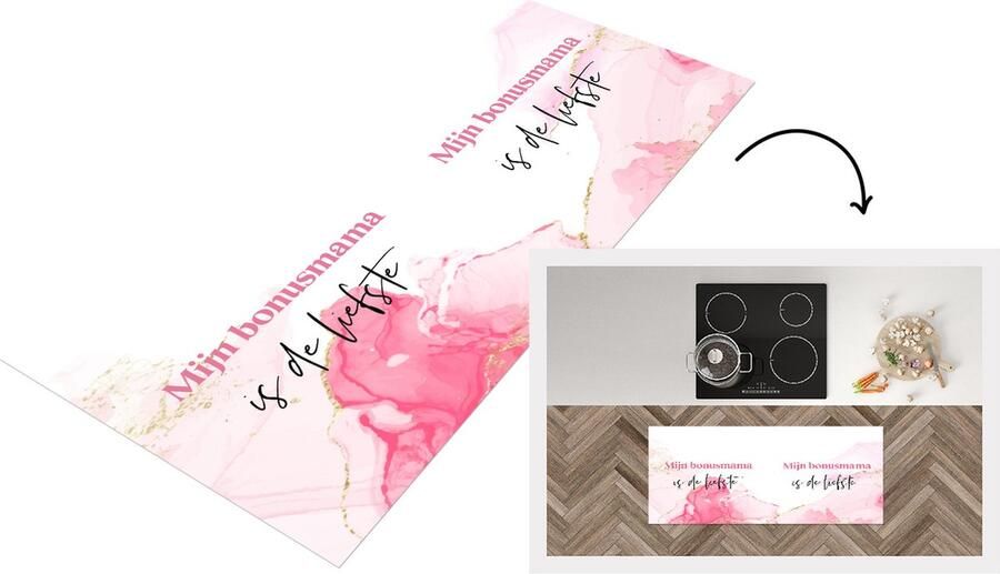 KitchenYeah Keukenloper Loper keuken Liefste Bonusmama Mijn bonusmama is de liefste Quote 120x50 cm Keukenloper vinyl
