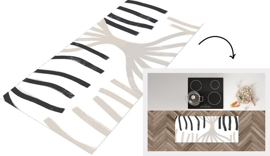 KitchenYeah Keukenloper Loper keuken Lijn Pastel Abstract Patronen 120x50 cm Keukenloper vinyl