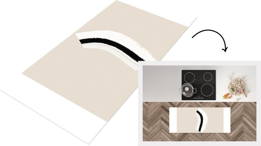 KitchenYeah Keukenloper Loper keuken Lijn Pastel Design 120x50 cm Keukenloper vinyl