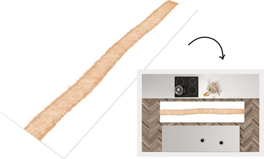 KitchenYeah Keukenloper Loper keuken Lijn Pastel Regenboog Patronen 240x60 cm Keukenloper vinyl