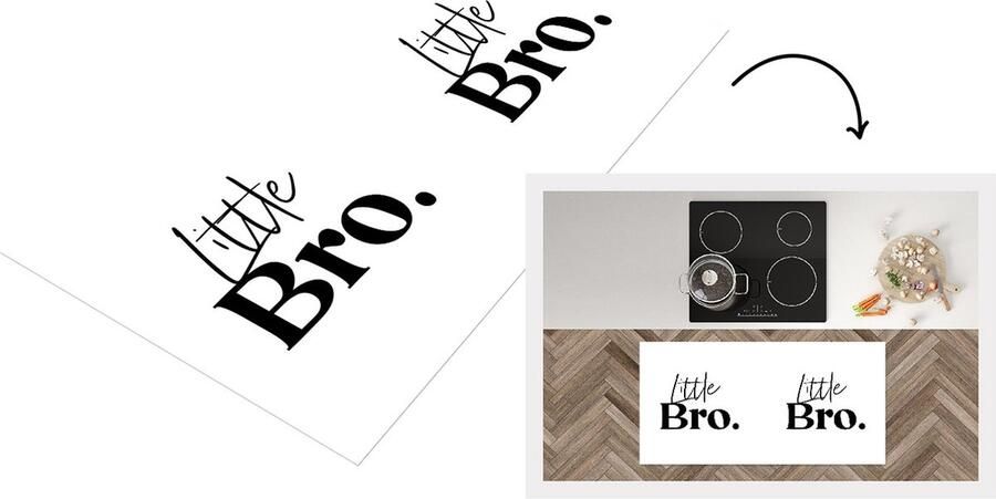 KitchenYeah Keukenloper Loper keuken Little bro Broertje Quotes Spreuken Broers 120x60 cm Keukenloper vinyl