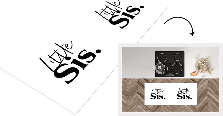 KitchenYeah Keukenloper Loper keuken Little sis Zusje Quotes Spreuken Zussen 120x50 cm Keukenloper vinyl