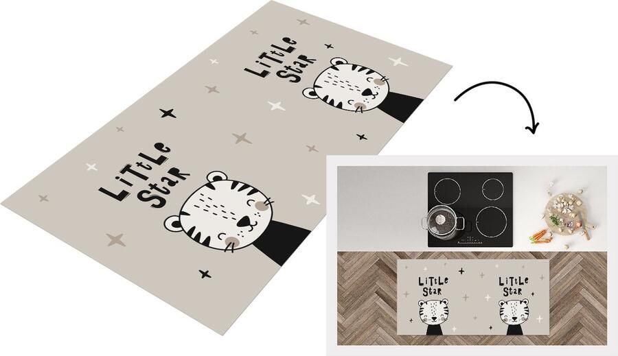 KitchenYeah Keukenloper Loper keuken Little star Quotes Spreuken Kinderen 120x60 cm Keukenloper vinyl
