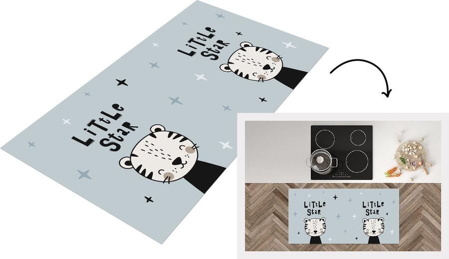 KitchenYeah Keukenloper Loper keuken Little star Spreuken Quotes 120x60 cm Keukenloper vinyl