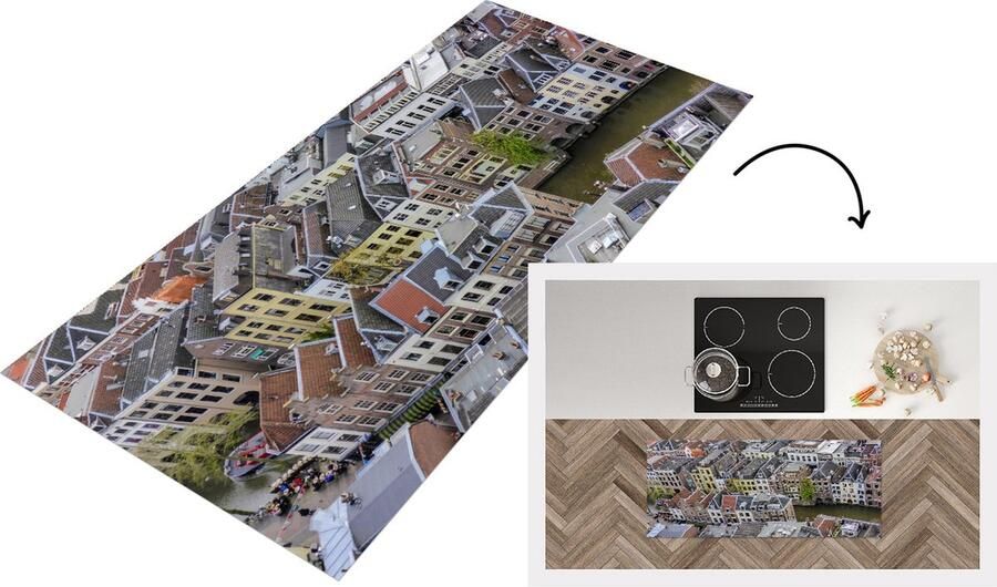 KitchenYeah Keukenloper Loper keuken Lucht Utrecht Architectuur 120x50 cm Keukenloper vinyl