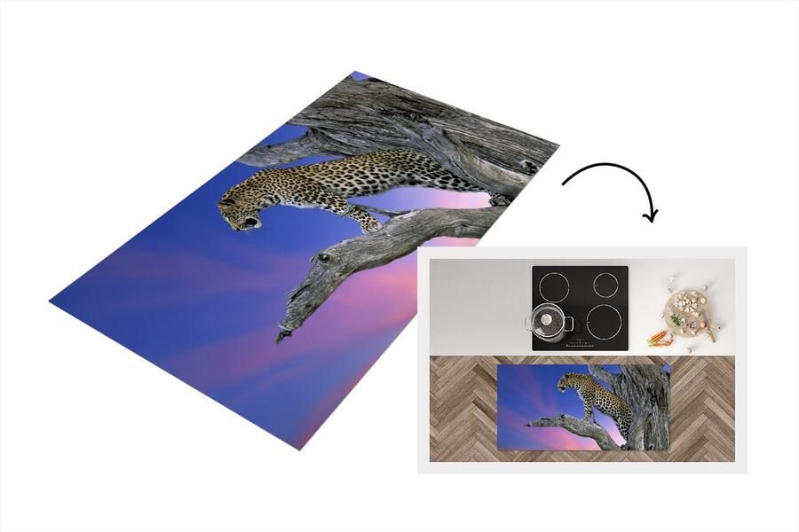 KitchenYeah Keukenloper Loper keuken Luipaard Boom Tak 120x60 cm Keukenloper vinyl