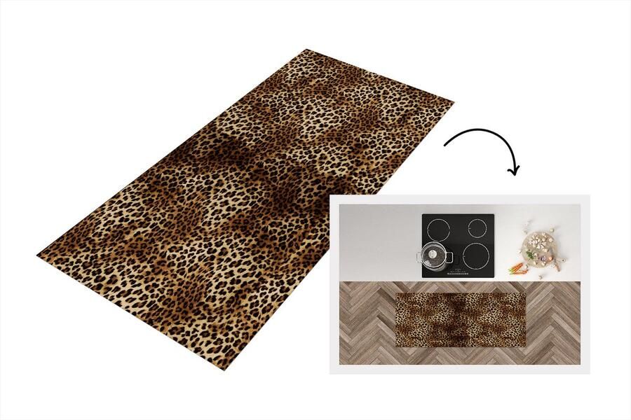 KitchenYeah Keukenloper Loper keuken Luipaard Patronen Dieren 120x50 cm Keukenloper vinyl