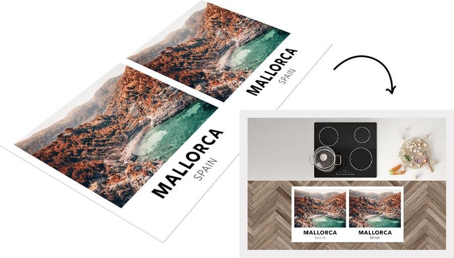 KitchenYeah Keukenloper Loper keuken Mallorca Spanje Berg 120x60 cm Keukenloper vinyl