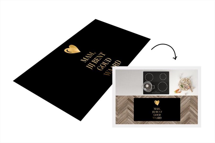KitchenYeah Keukenloper Loper keuken Mam jij bent goud waard Quotes Moeder Spreuken 120x60 cm Keukenloper vinyl