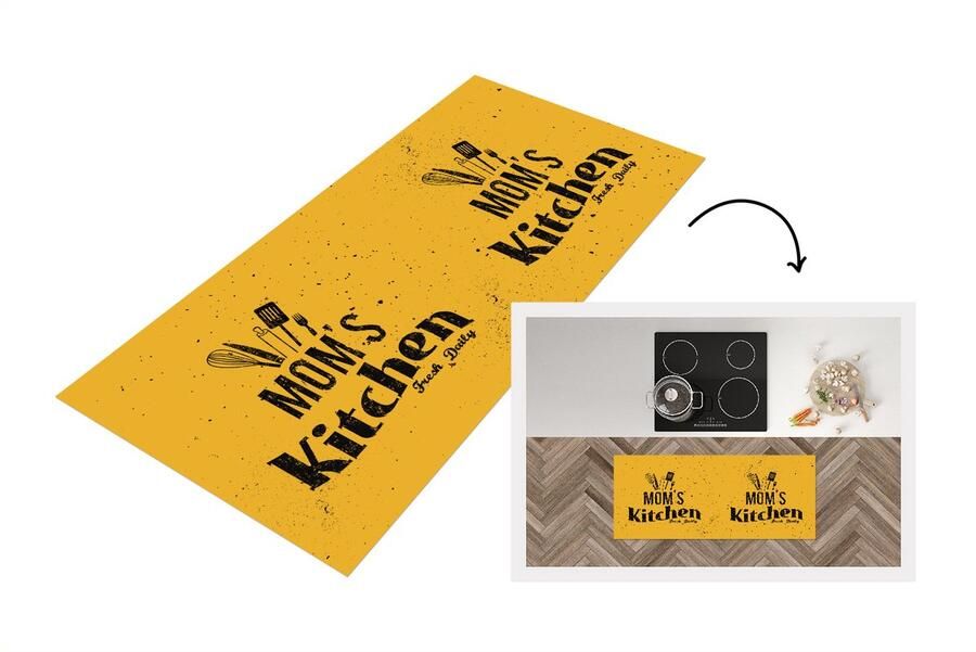 KitchenYeah Keukenloper Loper keuken Mam Moeder Vintage 120x50 cm Keukenloper vinyl Cadeau voor vrouw