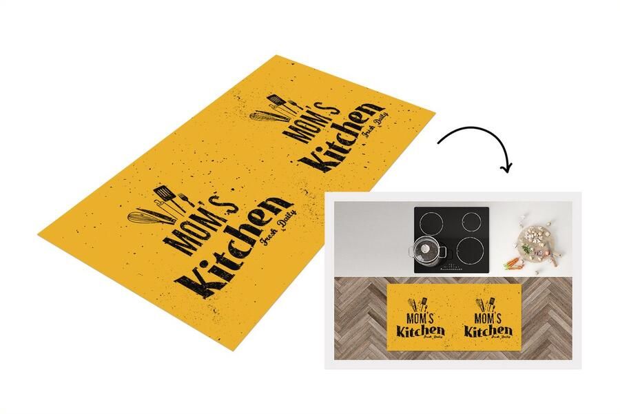 KitchenYeah Keukenloper Loper keuken Mam Moeder Vintage 120x60 cm Keukenloper vinyl Cadeau voor vrouw