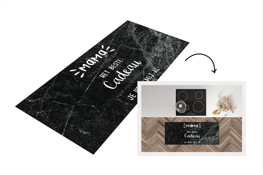 KitchenYeah Keukenloper Loper keuken Mama je hebt mij al Quotes Mama Spreuken 120x50 cm Keukenloper vinyl