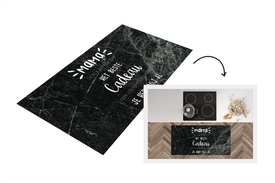KitchenYeah Keukenloper Loper keuken Mama je hebt mij al Quotes Mama Spreuken 120x60 cm Keukenloper vinyl