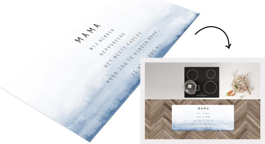 KitchenYeah Keukenloper Loper keuken Mama je hebt ons al Spreuken Mama Quotes 120x50 cm Keukenloper vinyl